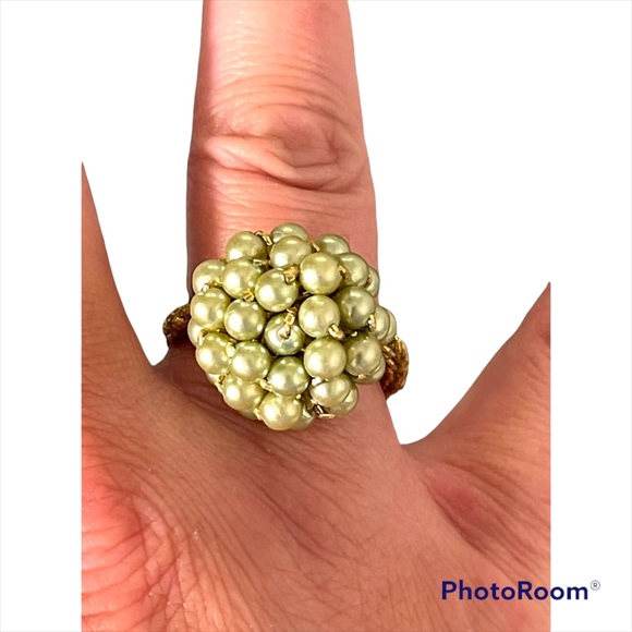 ❤️Vintage Handmade Beaded Cluster Ring - Picture 3 of 3